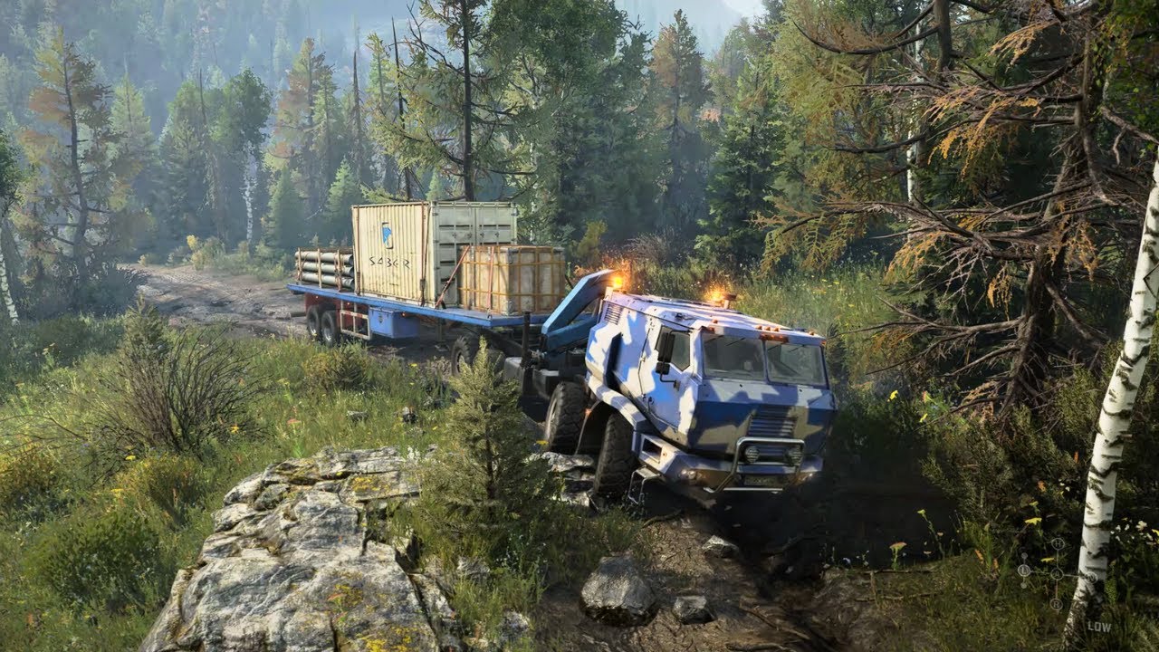 Azov 5319 - Hauling through the Mountains Uneven Roads | Off-road Delivery - SnowRunner