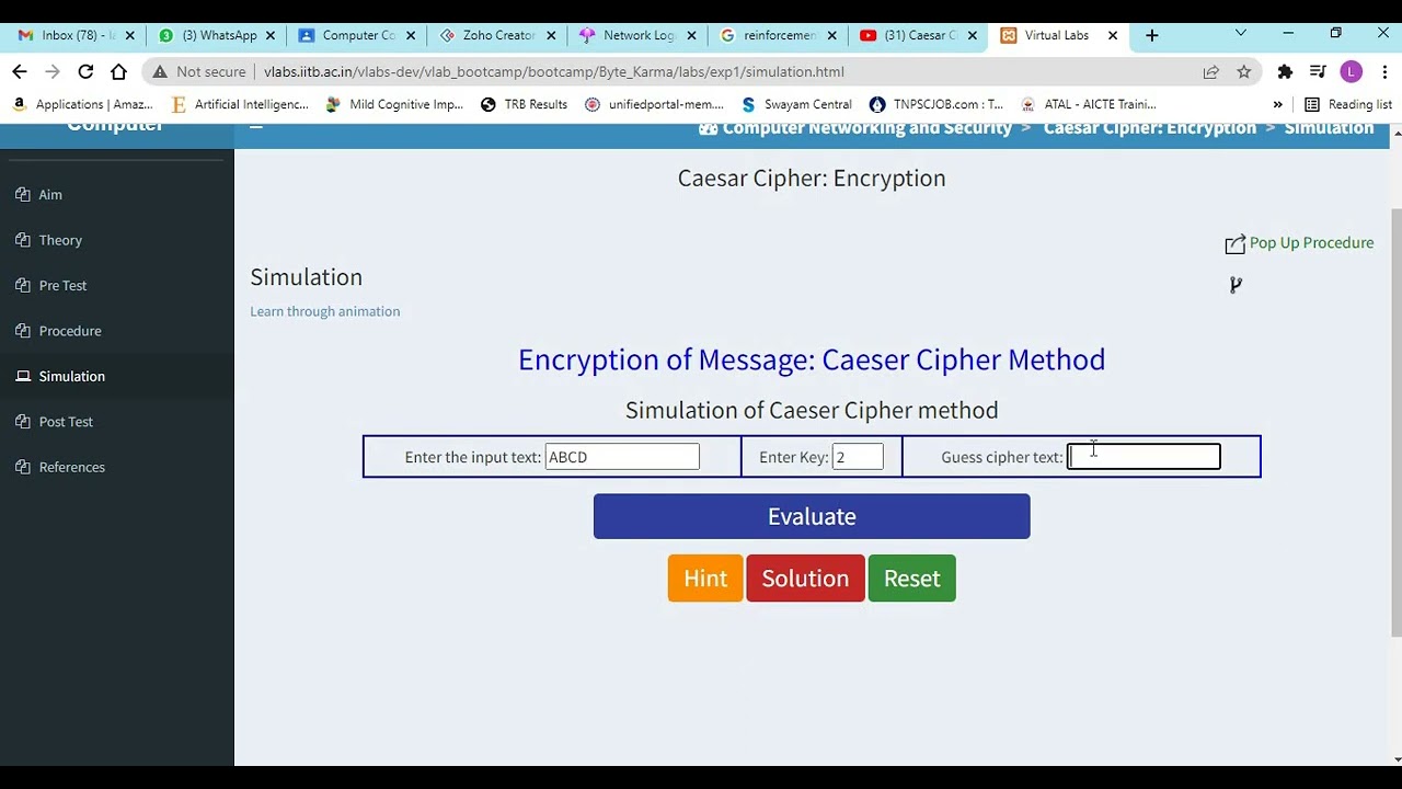 Encryption and Decryption using Caesar Cipher