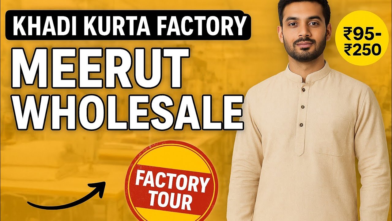 Khadi Kurta Factory | मात्र ₹95 जैसे रेट से शुरू | Wholesale Market in Meerut india
