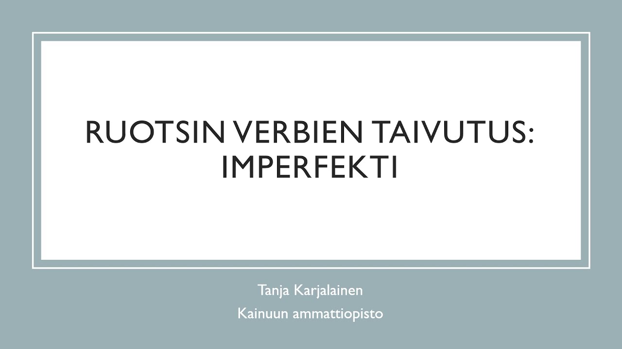 Ruotsin imperfekti