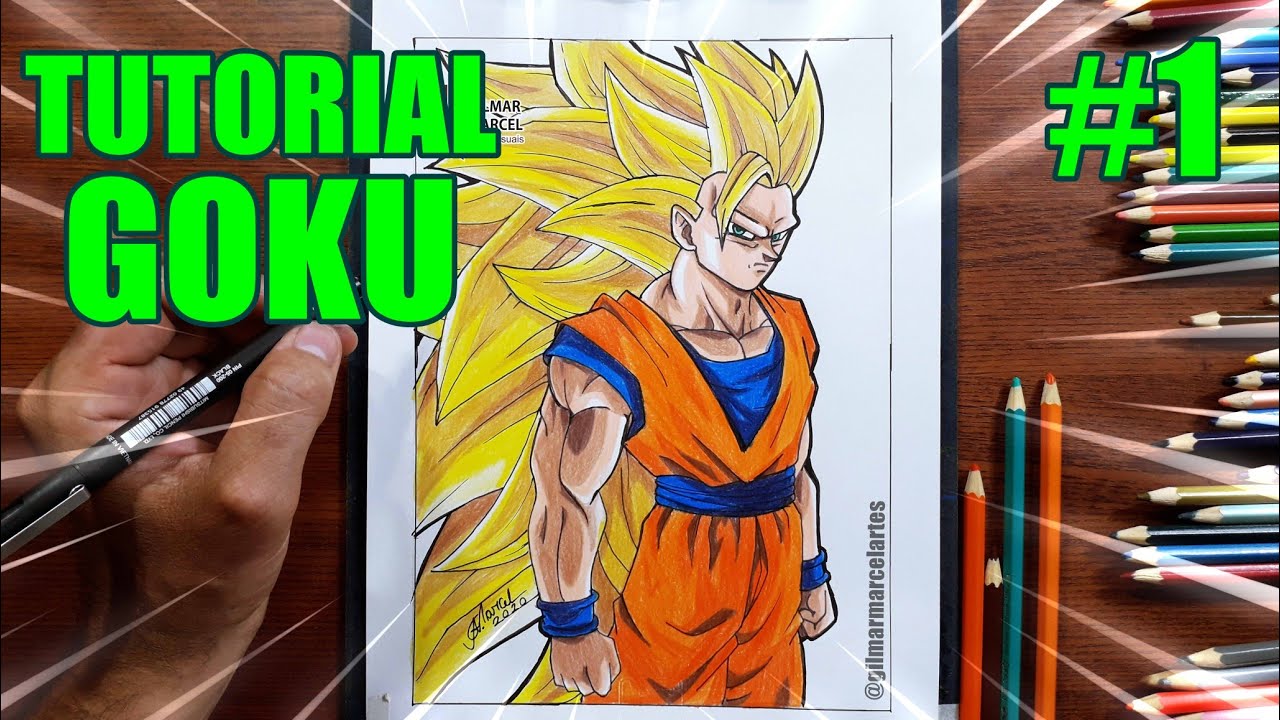 COMO DESENHAR O GOKU SUPER SAYAJIN 3 PASSO A PASSO - cara menggambar goku