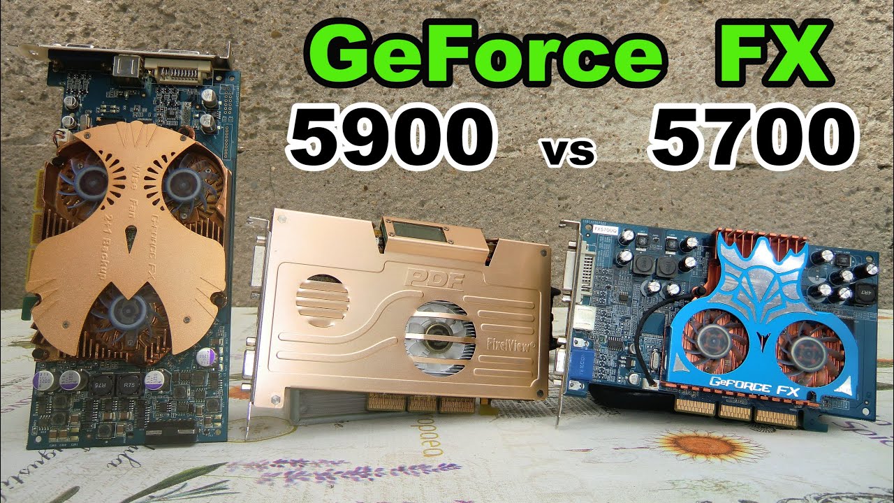 ALBATRON GeForce FX 5900 vs 5700 restoring and testing