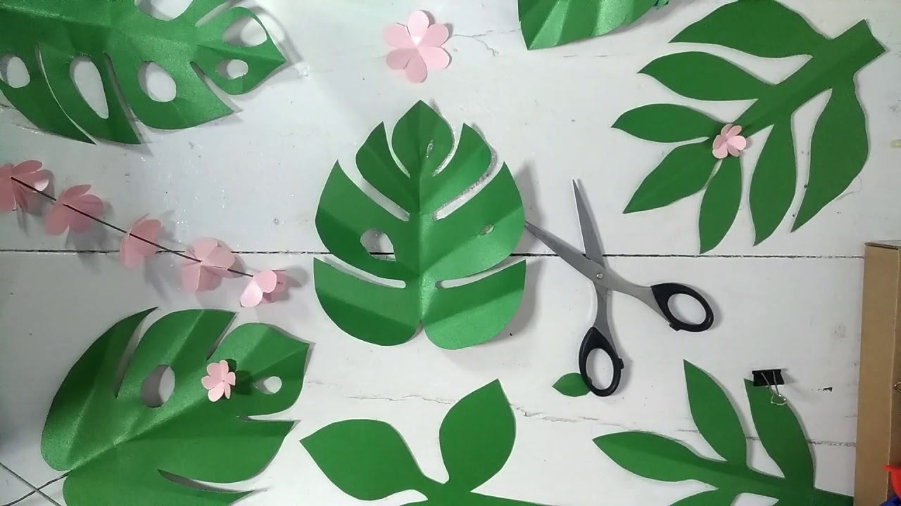 Monstera Paper Leaves Учебное пособие | Креативная эстетика Идеи декора комнаты