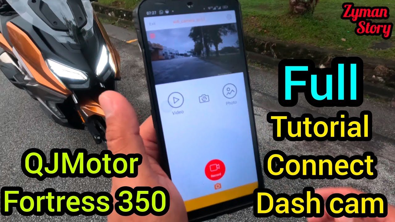 Full Tutorial Connect Dash Cam QJMotor Fortress 350 to Android Handphone. #qjmotor #automobile