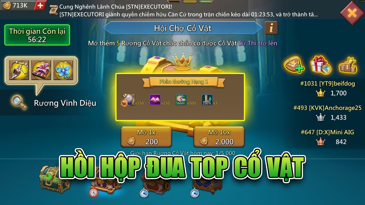 LORDS MOBILE - HỒI HỘP ĐUA TOP CỔ VẬT ĐẾN PHÚT CUỐI CÙNG
