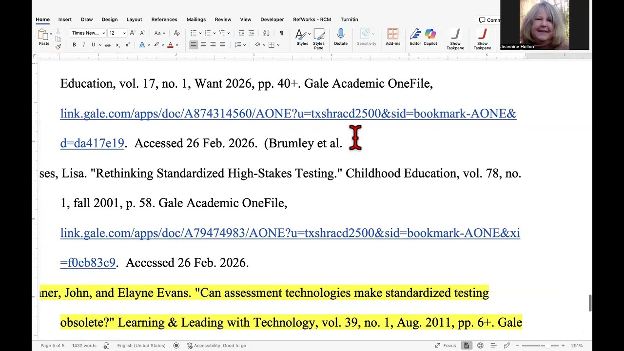 Making Sure In-text Citations and Works CIted Sources match