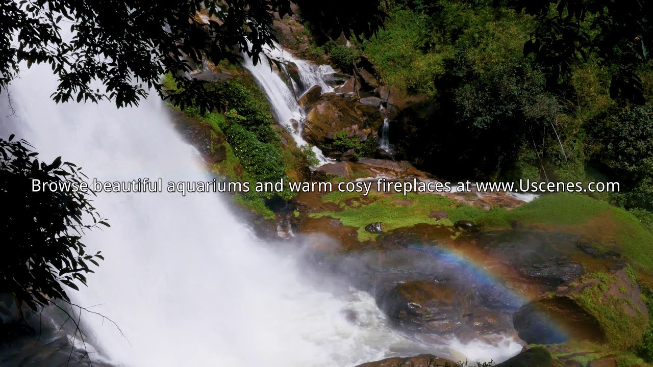 Rainbow Screensaver in a Waterfall filmed in 4K by #Uscenes 4K Waterfall Screensaver