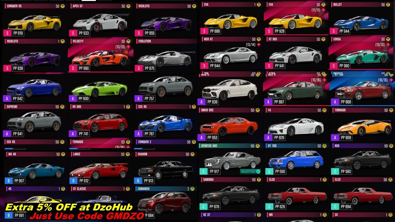 My All Max Level Cars Showcase | Drive Zone Online 