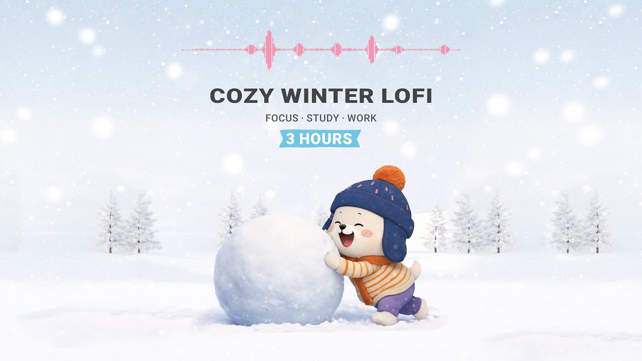 [옐로그레이] 내 방에 눈이 내리는 마법 ❄️ 포근한 겨울 로파이 (3 Hours) ❄️ COZY WINTER LOFI  | Focus · Study · Work