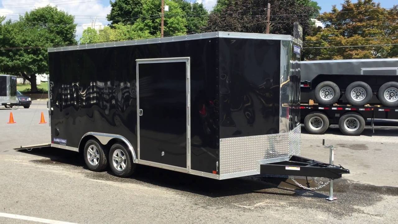 Sure Trac 8.5x16 STWCH Enclosed Car Trailer V-Nose Ramp STWCH10216TA