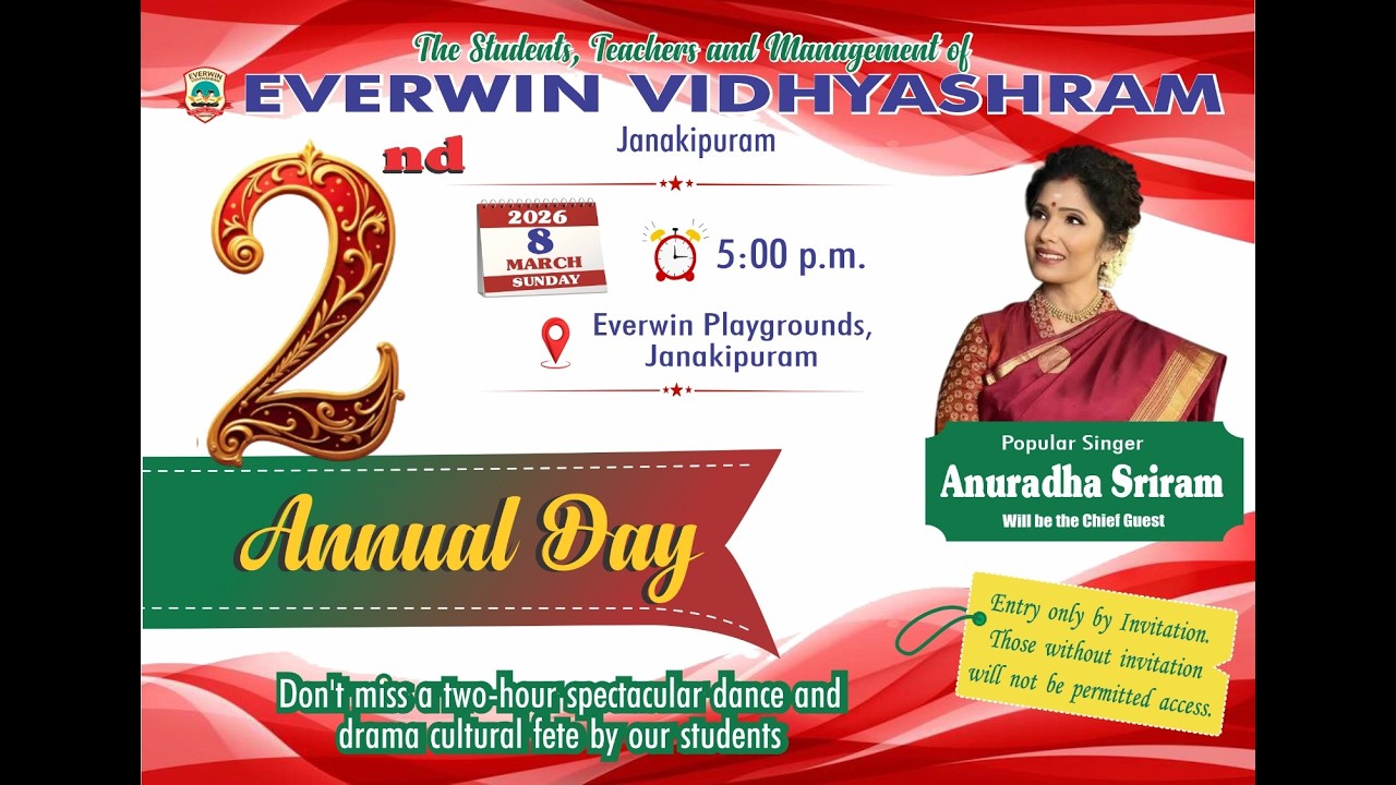 Everwin Vidhyashram - 2nd Annual Day, Janakipuram- 08.03.2026