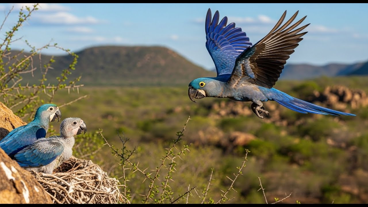 Spix's Macaw Blue parrot From Rio returns to Brazil's wild as First chicks Hatch - Extinction
