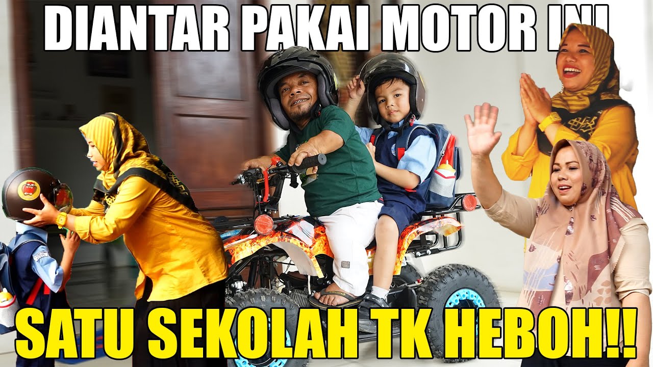 MURID TK HEBOH GARA-GARA UCOK BABA ANTAR AMMAR KE SEKOLAH NAIK MOGE!!