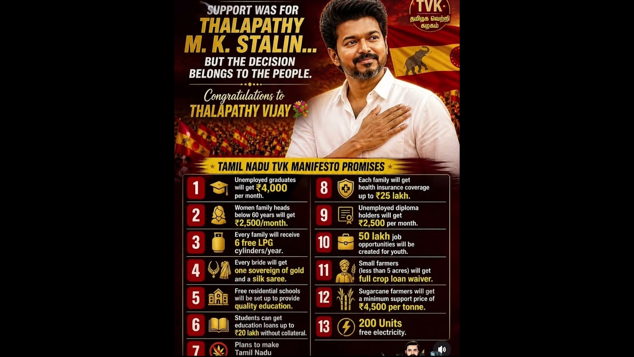 CM Vijay promises 🫳 the peoples🔥 #tvk #tvkvijay #2026 #tamilnadu #india