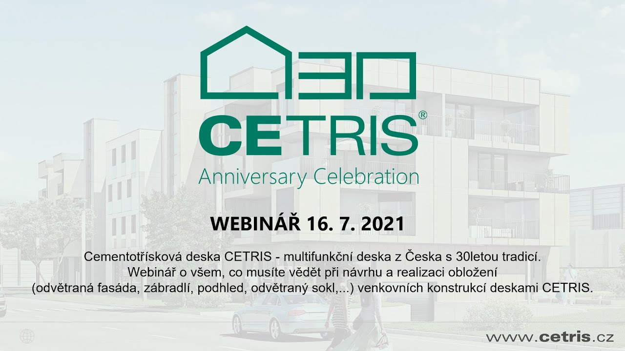 Webinář CETRIS: Obklady stavebních konstrukcí deskami CETRIS