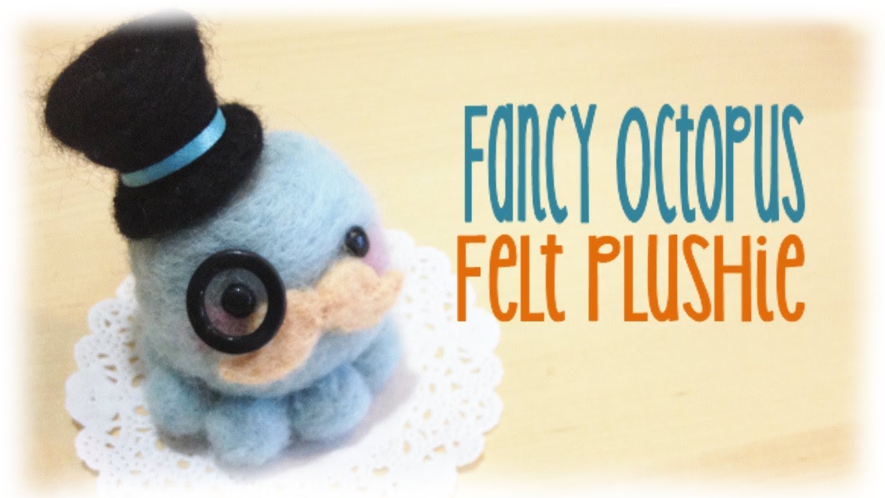 Fancy Octopus Mustache Plushie Tutorial - Japanese Needle Felt Kit