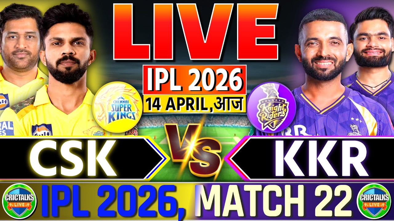 🔴 CSK vs KKR, Live Match Today, IPL 2026, Chennai vs Kolkata, Live Cricket Score & Commentary