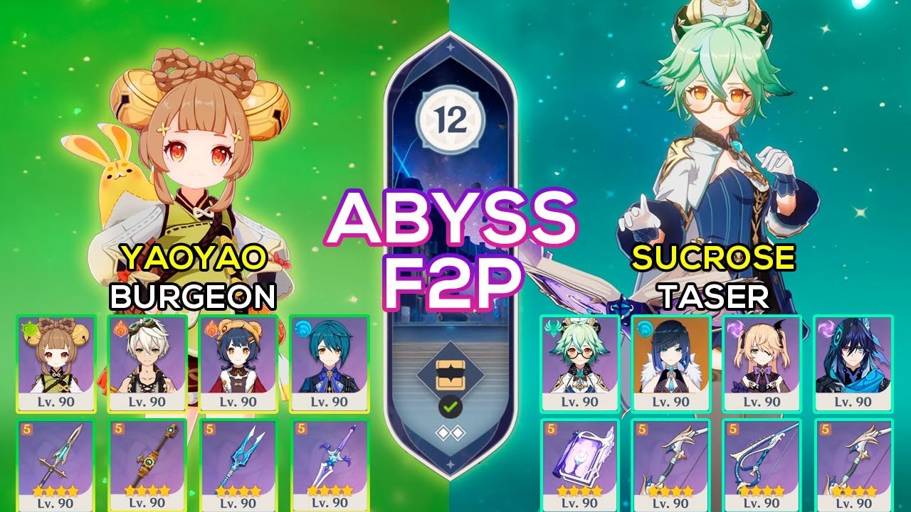 [F2P] Yaoyao Burgeon & Sucrose Taser | Spiral Abyss 5.6 | Genshin Impact