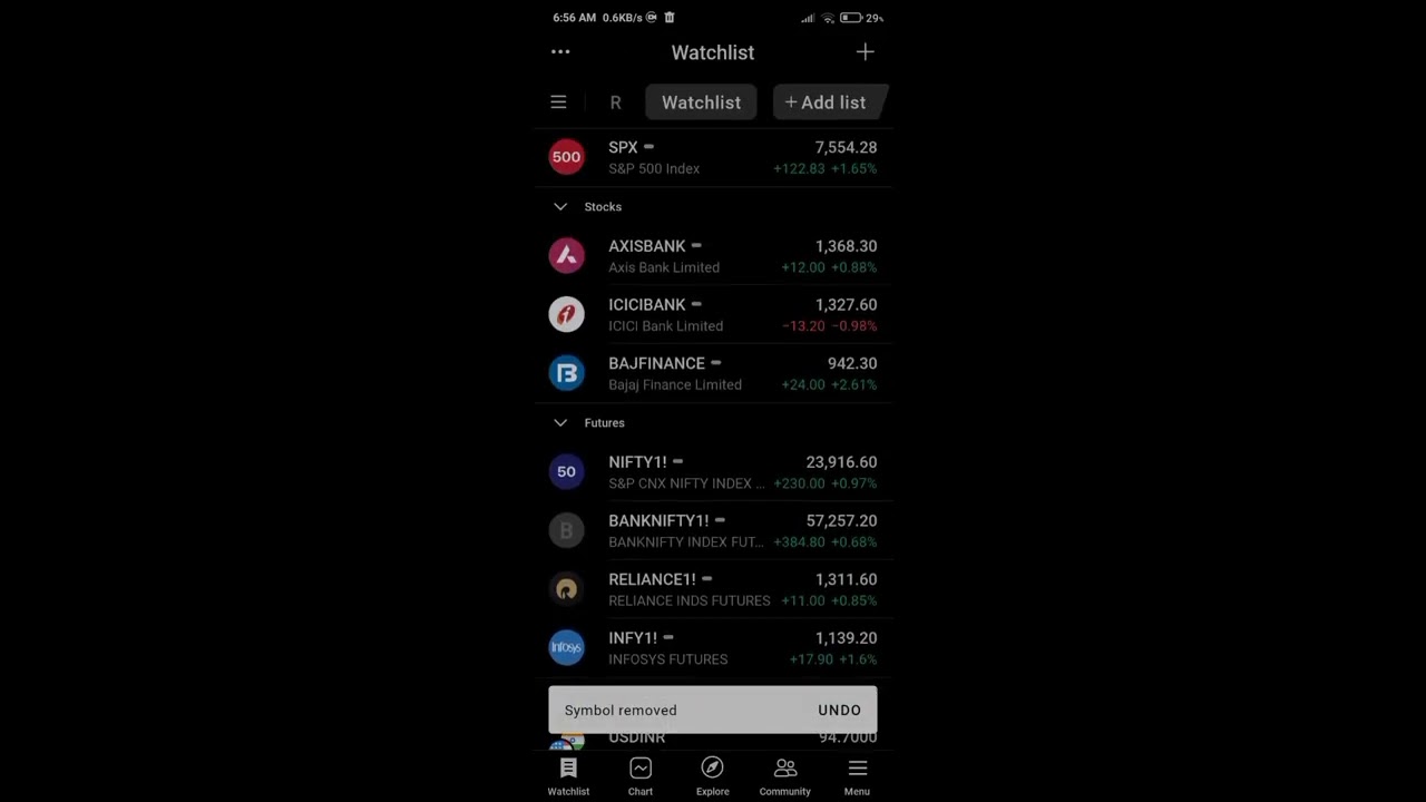 TradingView Watchlist Settings For Beginners | TradingView Mobile App Tutorial (Hindi)