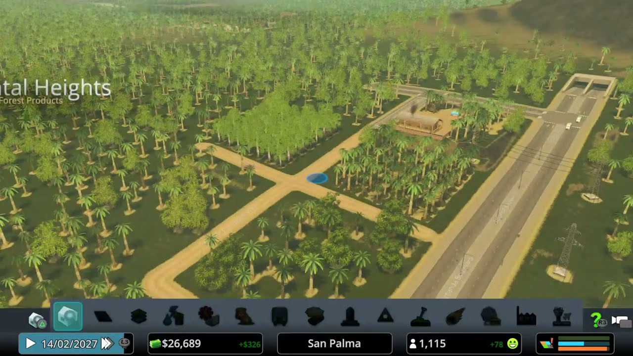 Cities skyline PS4 No mod: Rewind ep.3 เริ่มพัฒนาเมืองไปทางป่าไม้