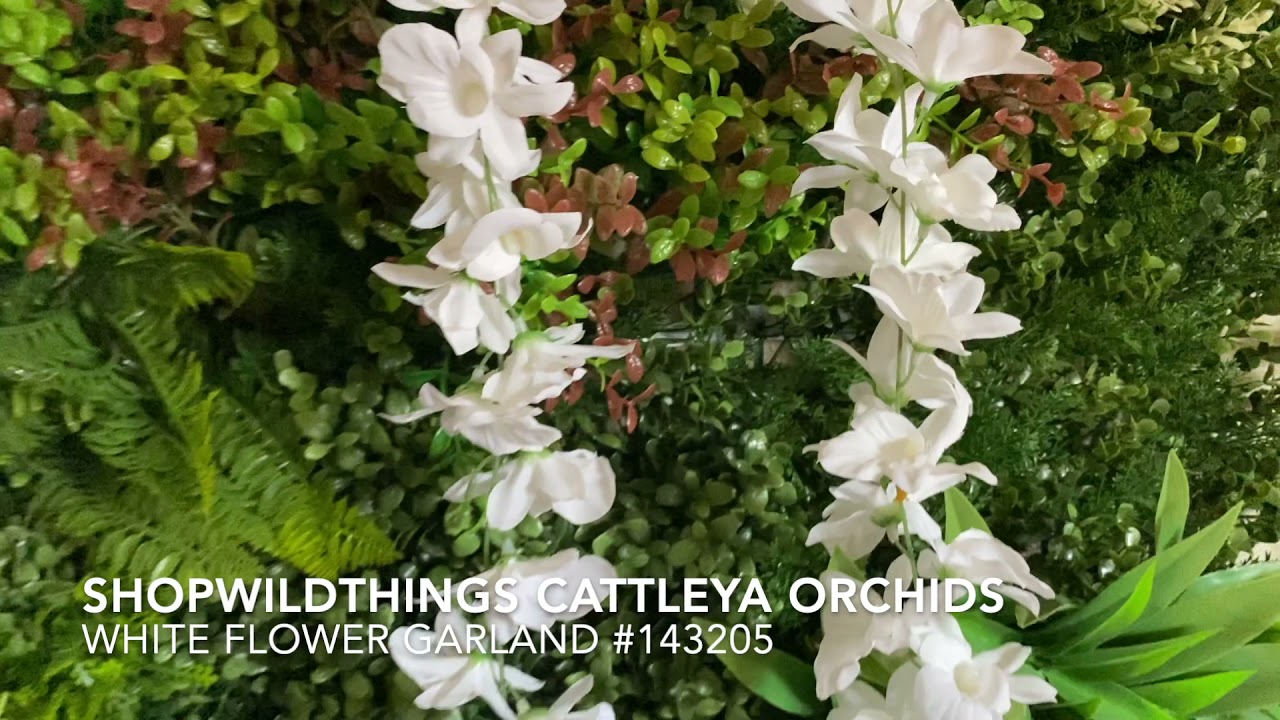 ShopWildThings White Cattleya Orchid Garlands 6.5 Ft Long Silk Artificial Flowers Weddings & Events