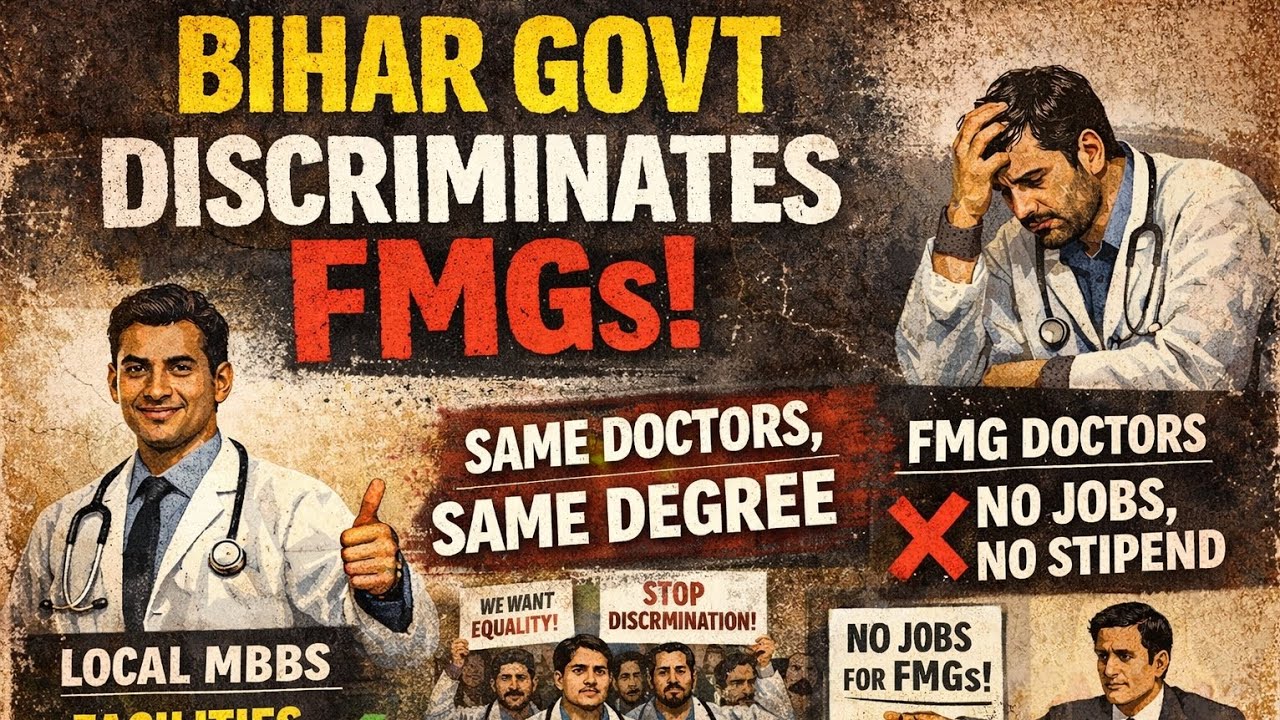 this is all about how bihar govt discriminating their FMG Doctors 👨‍⚕