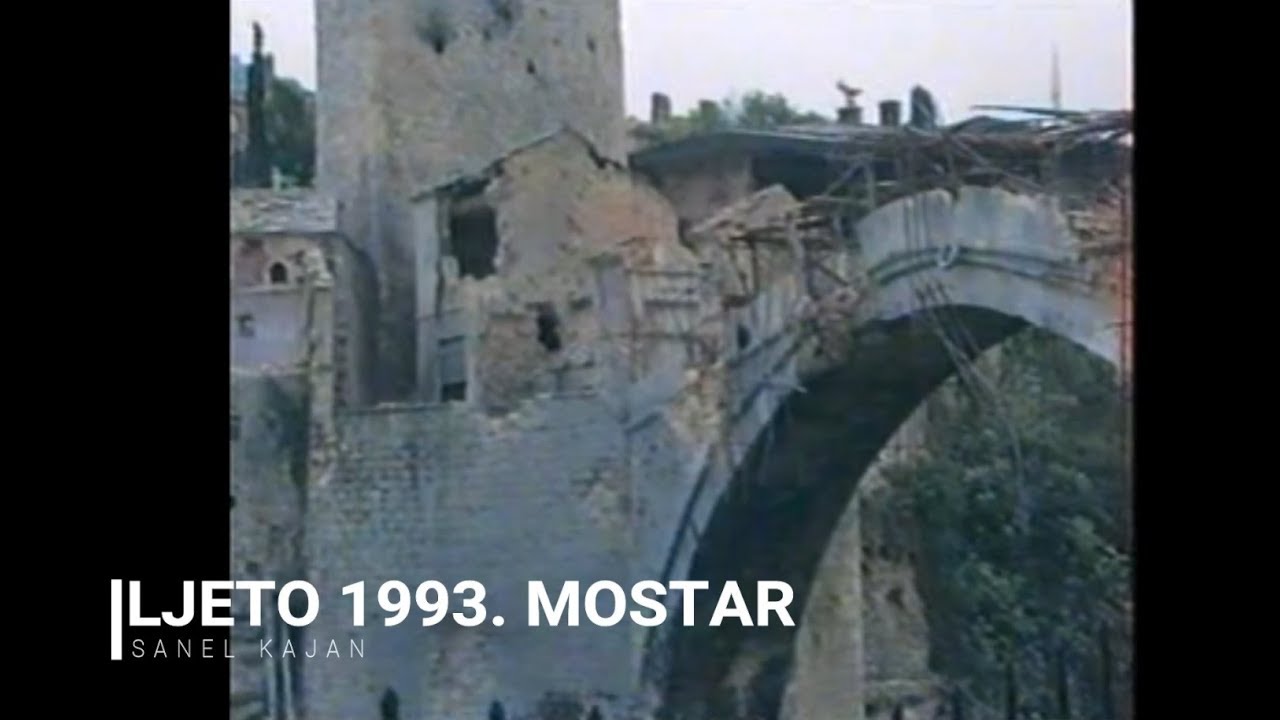MOSTAR LJETO 1993. - GRANATIRANJE STAROG MOSTA I STAROG DIJELA GRADA