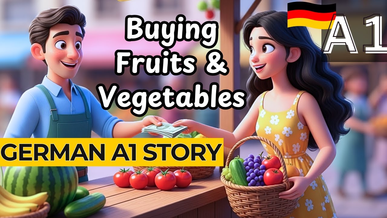 Learn German at the Market 🛒 | A1 Story for Beginners with Translation