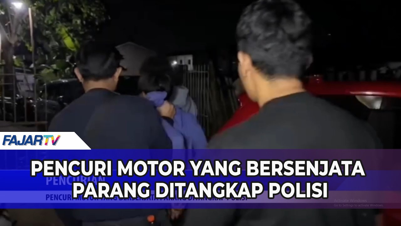 PENCURI MOTOR YANG BERSENJATA PARANG DITANGKAP POLISI