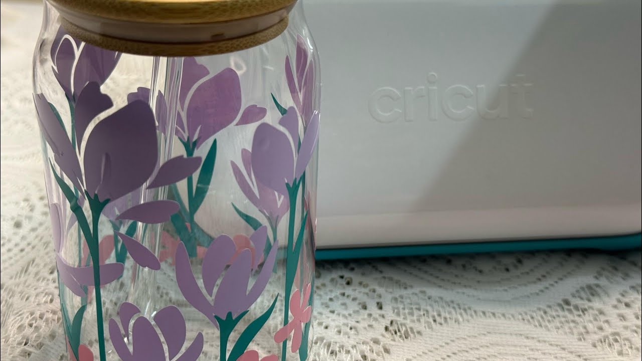 DIY Floral Tumbler Using Cricut Joy | Custom Glass Tumbler with Vinyl Decals