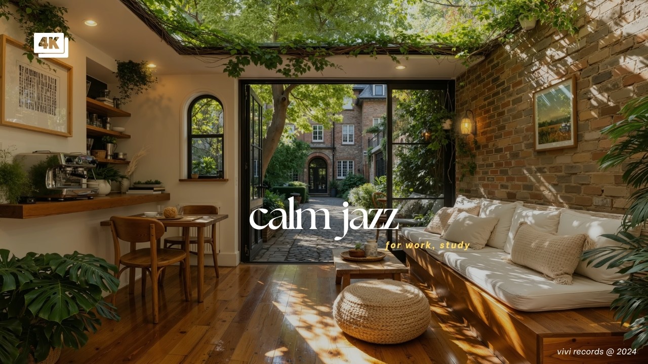 Calm Instrumental Jazz Music | Morning Ambience with Soft Jazz at Forest Lounge to Relax
