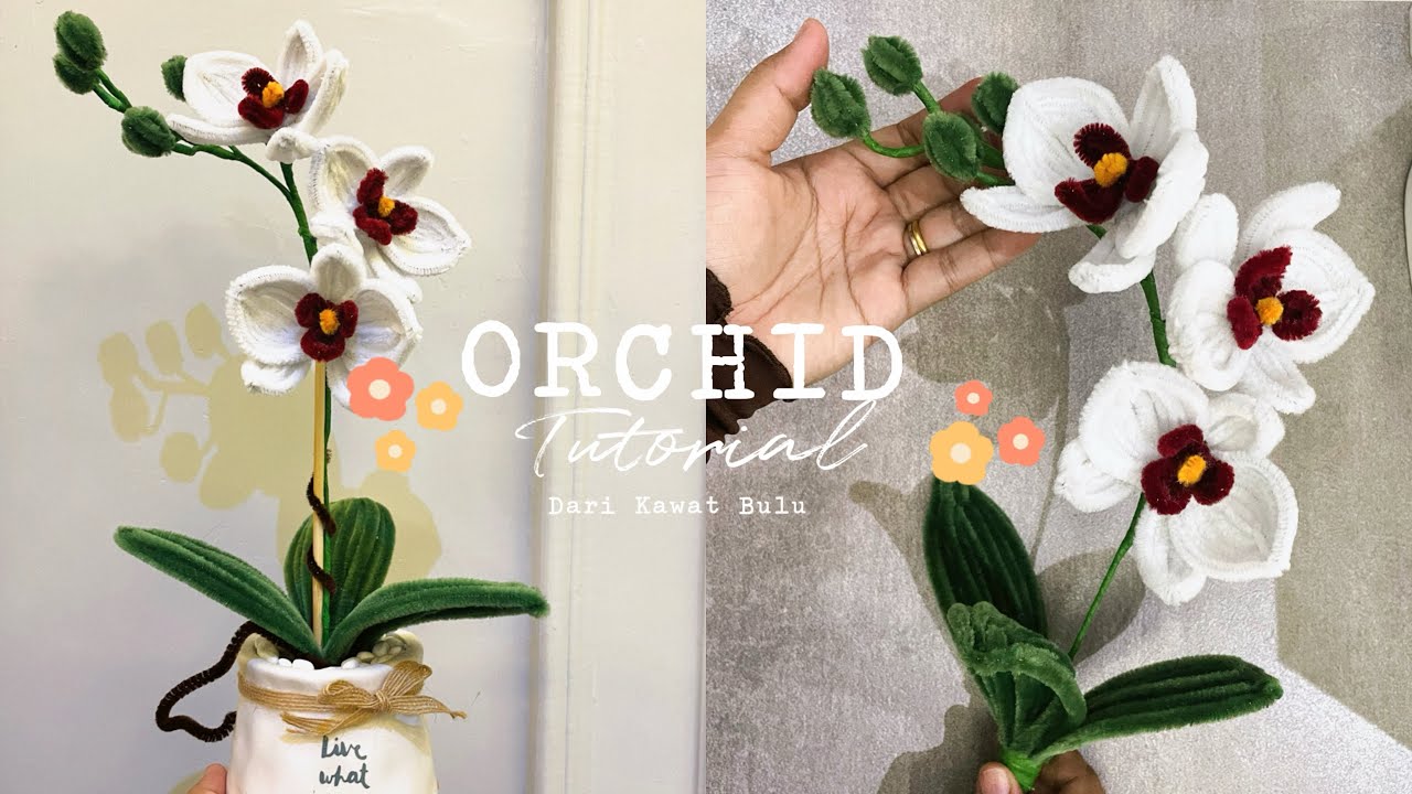 DIY pipe cleaner orchid / Flower pipe cleaner / tutorial bunga dari kawat bulu