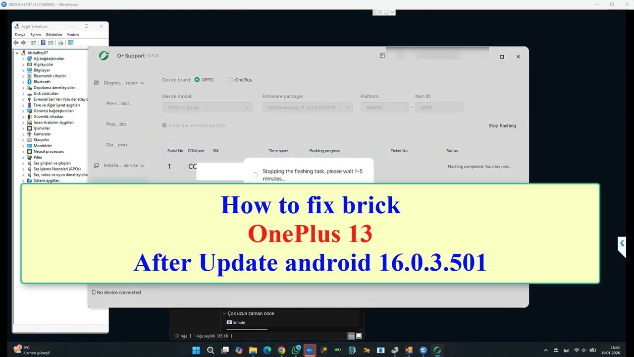 How to fix brick OnePlus 13 After Update android 16.0.3.50x
