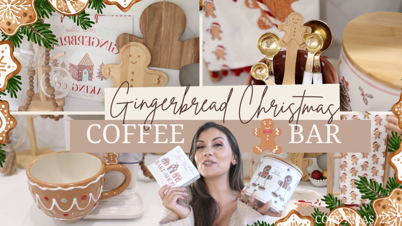 DECORATE WITH ME CHRISTMAS COFFEE BAR 2022 | GINGERBREAD THEME COFFEE STATION | HOME DECOR IDEAS