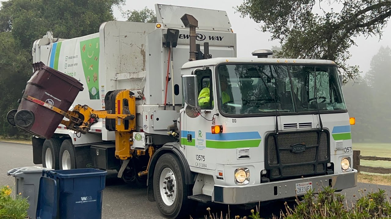 Recology New Way Garbage Trucks on old carts