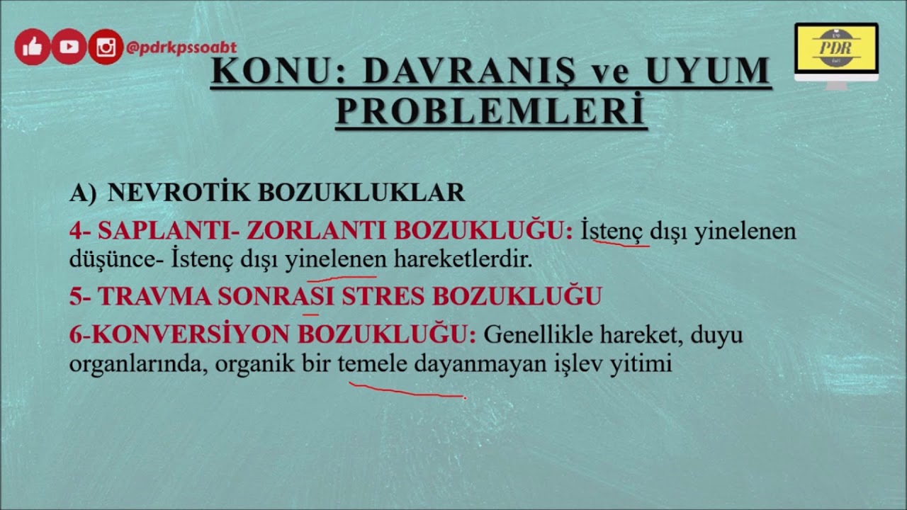 Davanış ve Uyum Problemleri 1 | PDR ÖABT