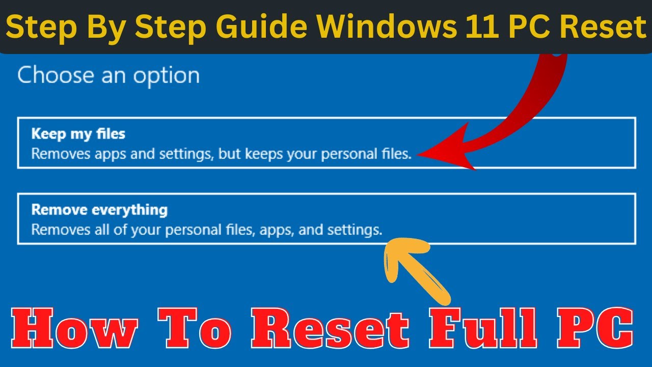 How To Windows 11 PC Reset | Step By Step Guide  Full PC Reset