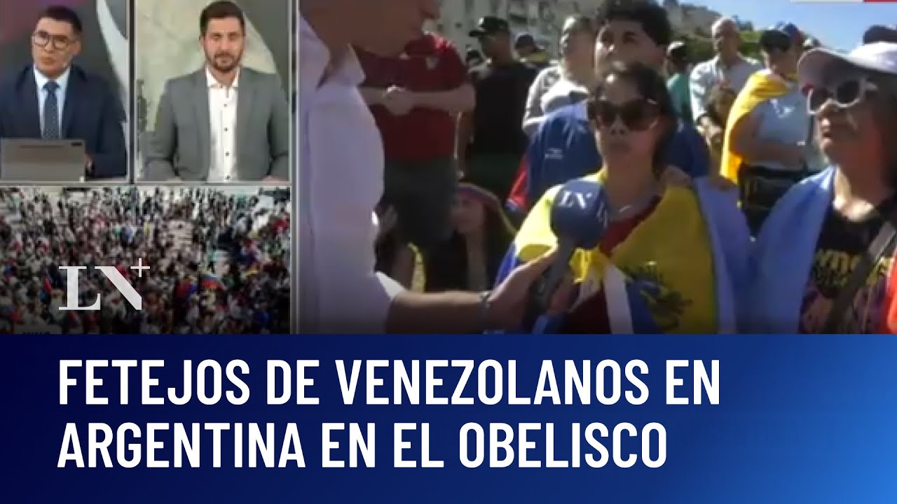 Banderas, bailes y festejos de los venezolanos en Argentina