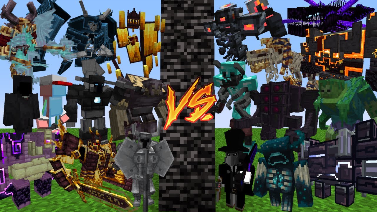 10 VS 10 Strong Bosses #3 / Minecraft Mob Battle