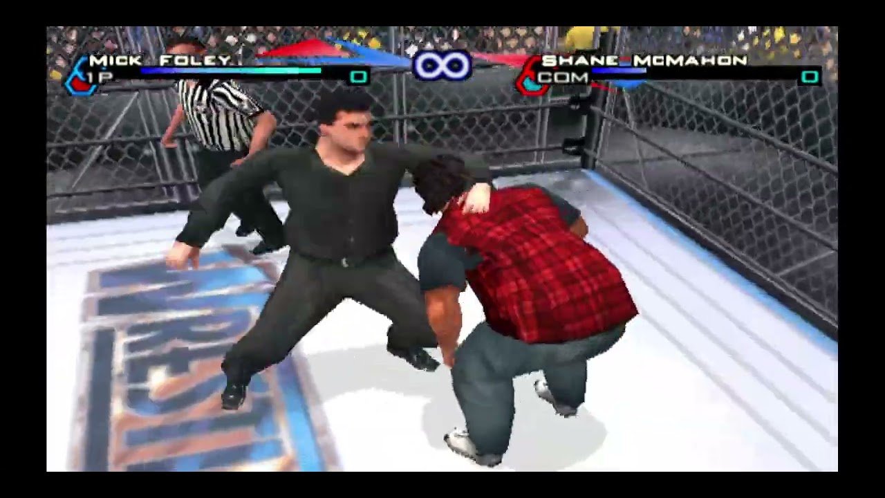 WWF Smackdown! Just Bring It - PS2 Gameplay  - Mick Foley vs Shane McMahon - Cage Match