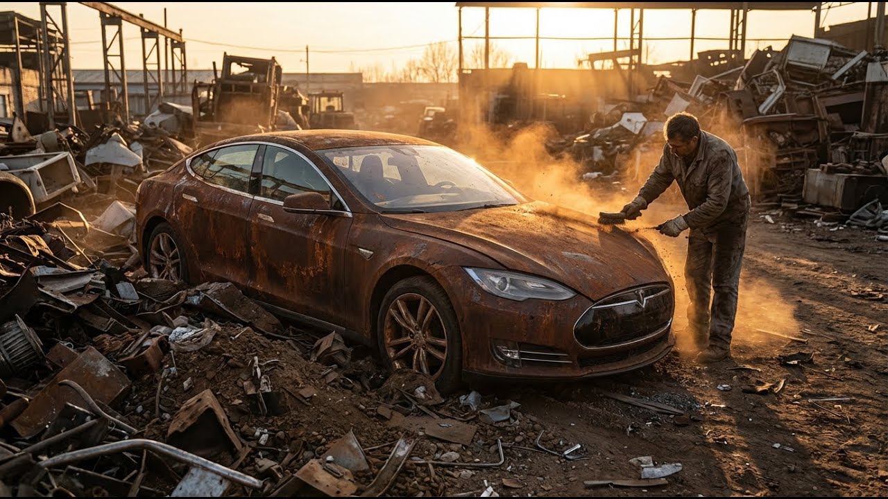 Abandoned Tesla Model S Full Restoration | No Talking ASMR
