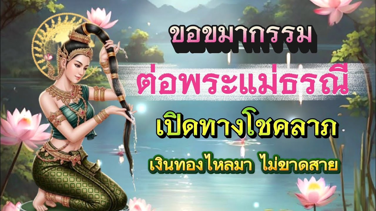ขอขมากรรมต่อพระแม่ธรณีเพื่อเปิดทางโชคลาภเงินทองไหลมาไม่ขาดสาย 