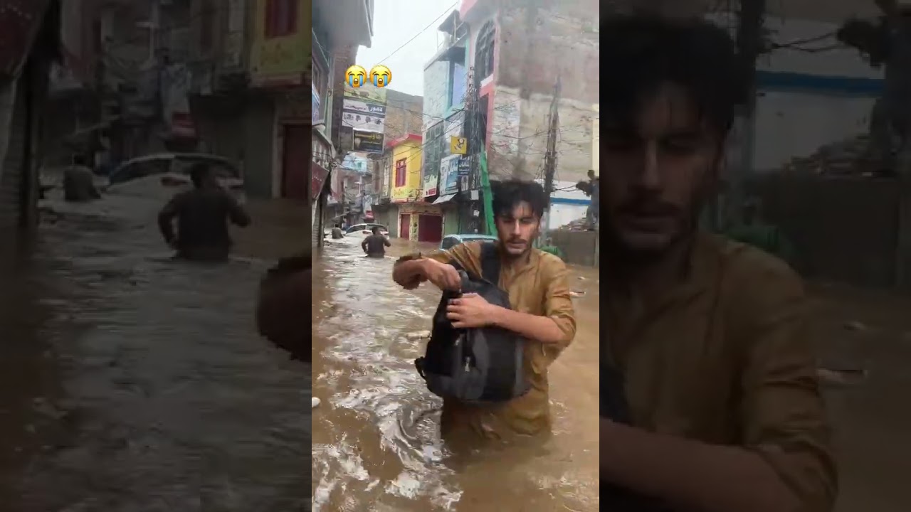 flooded Makanbagh MulaBaba Road.#floods #mingora #swat