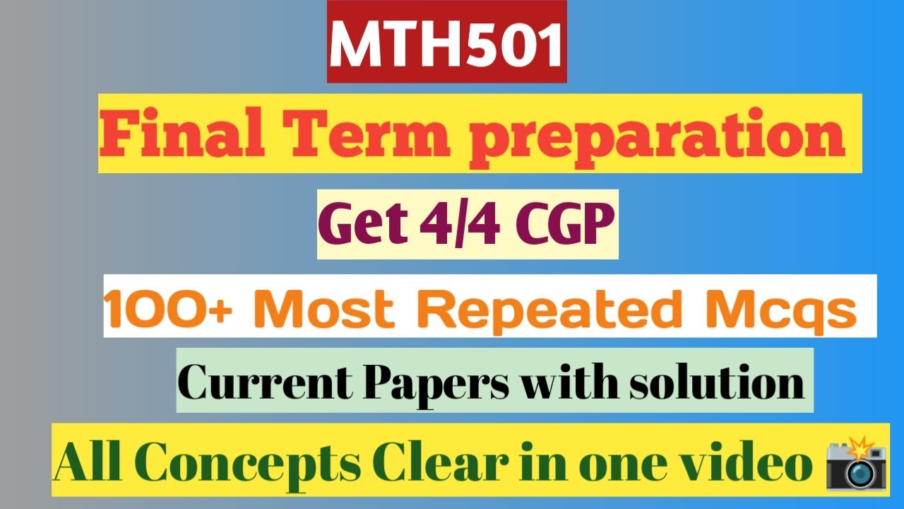 Mth501 Final Term Objective 2025 | Mth501 Final Term Preparation 2025 | Most Repeated Mcqs #mth501