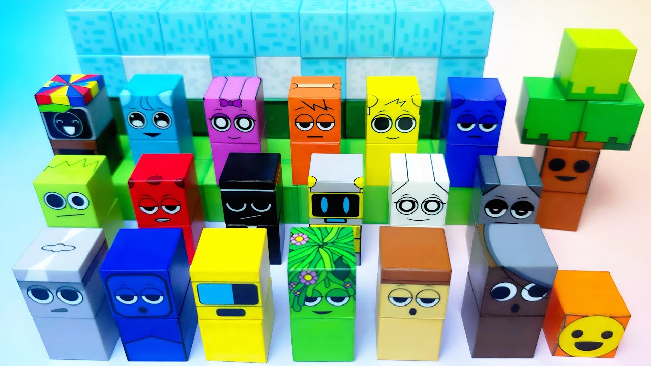 New Sprunki toy Minecraft Magnetic unboxing Build Cubes Sprunki phase 1Full Satisfying ASMR