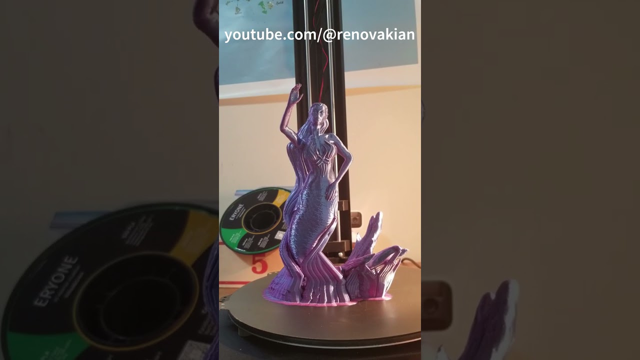 Mermaid purple blue silk print only 1/2 video recorded sorry