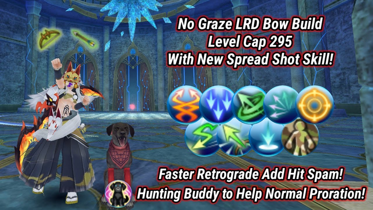 Toram Online - Bow Build Level Cap 295 with New Spread Shot Skill! | Faster Retrograde Add Hit Spam!