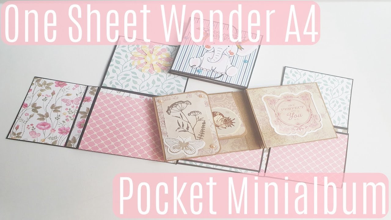 Pocket Minialbum ✿ Basteln mit Actionmaterial ✿ Basteln mit Papier ✿ Anleitung ✿ One Sheet Wonder A4