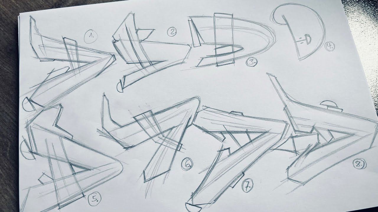 Graffiti Alphabet Letter D - 8 Styles (Rate 1-8)