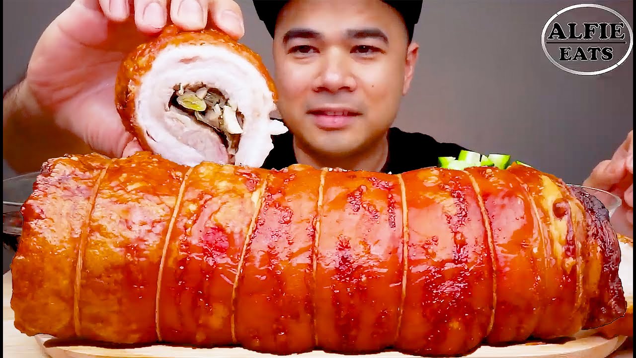 CRISPY PORK BELLY ROLL | MUKBANG ASMR | ALFIE EATS